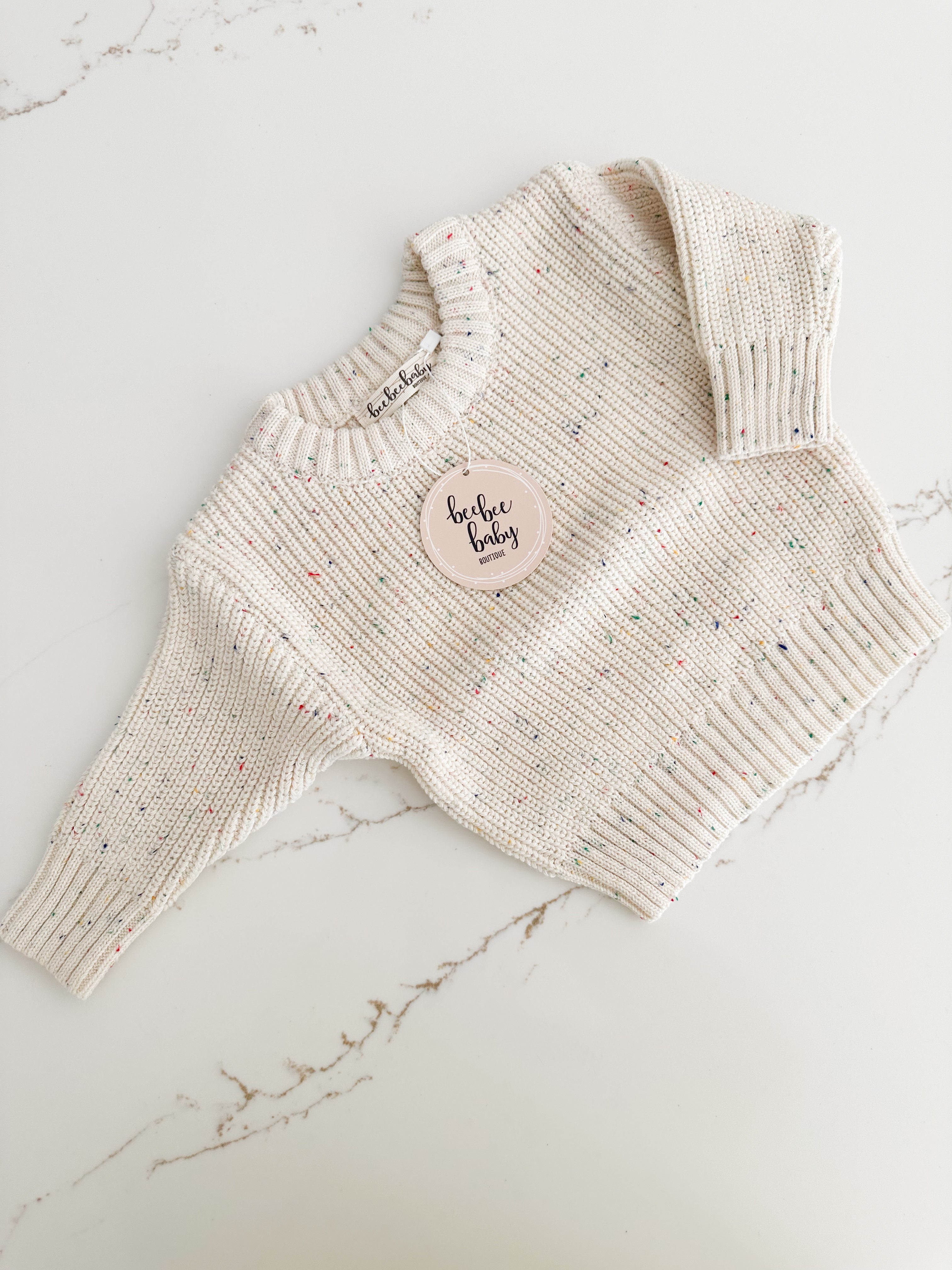 Sprinkled Knit Sweater - Cream