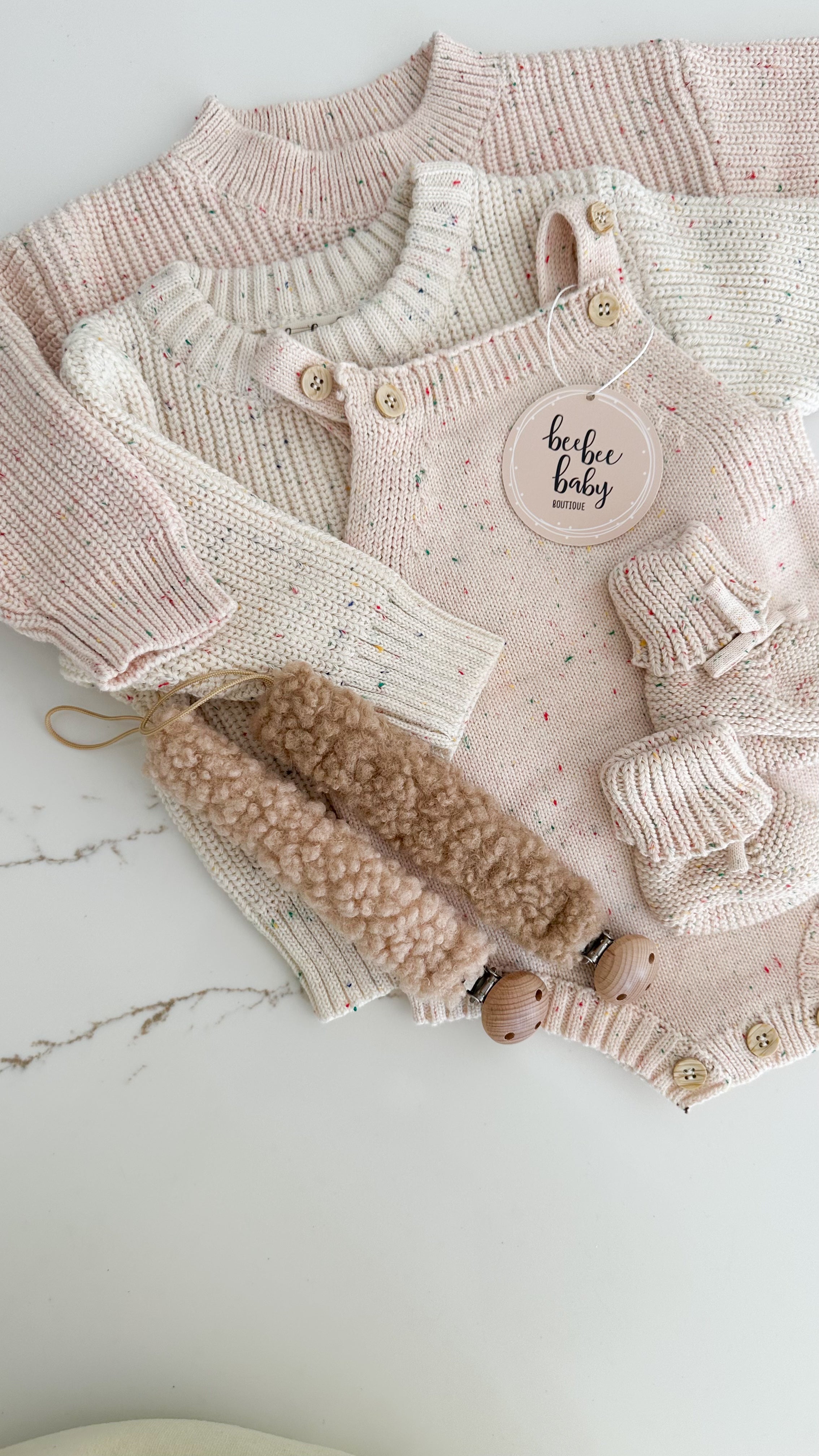 Teddy Pacifier Holder- Oat